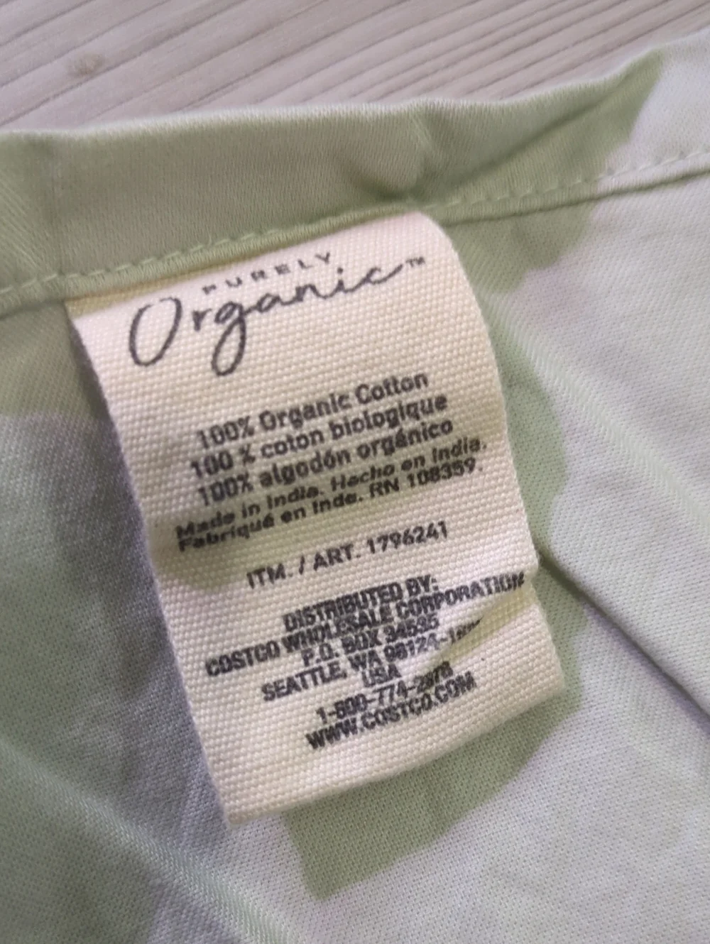 Organi Purely Organic Seafoam Green 3 Piece Sheet Set 100% Organic Cotton